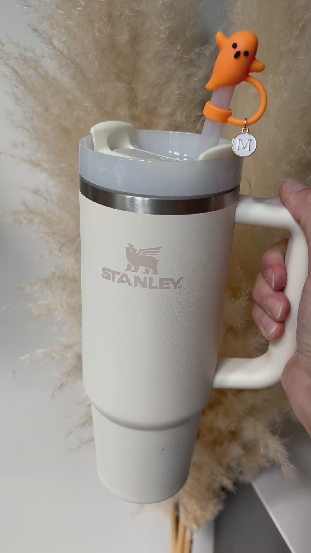 Straw Cover Halloween Ghost