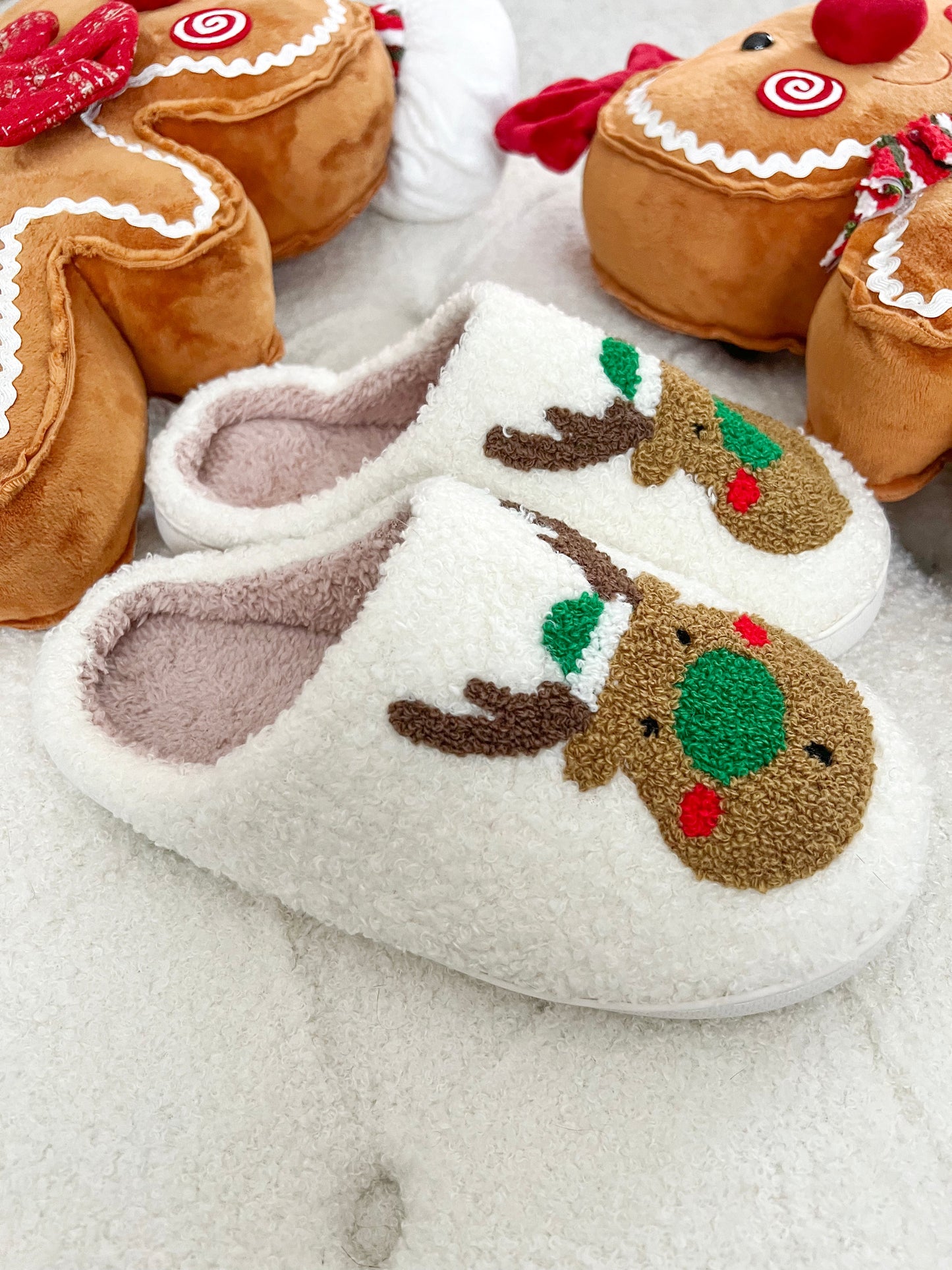 Reindeer Slippers Green - Slippers