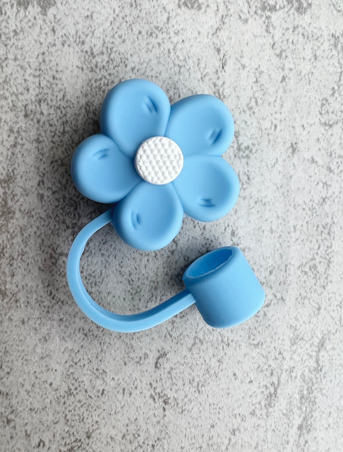 Stanley Straw Cap Flower - Blue - straw cover
