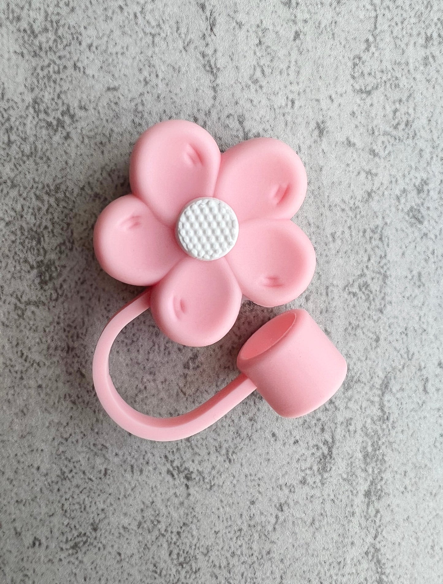 Stanley Straw Cap Flower - Pink - straw cover