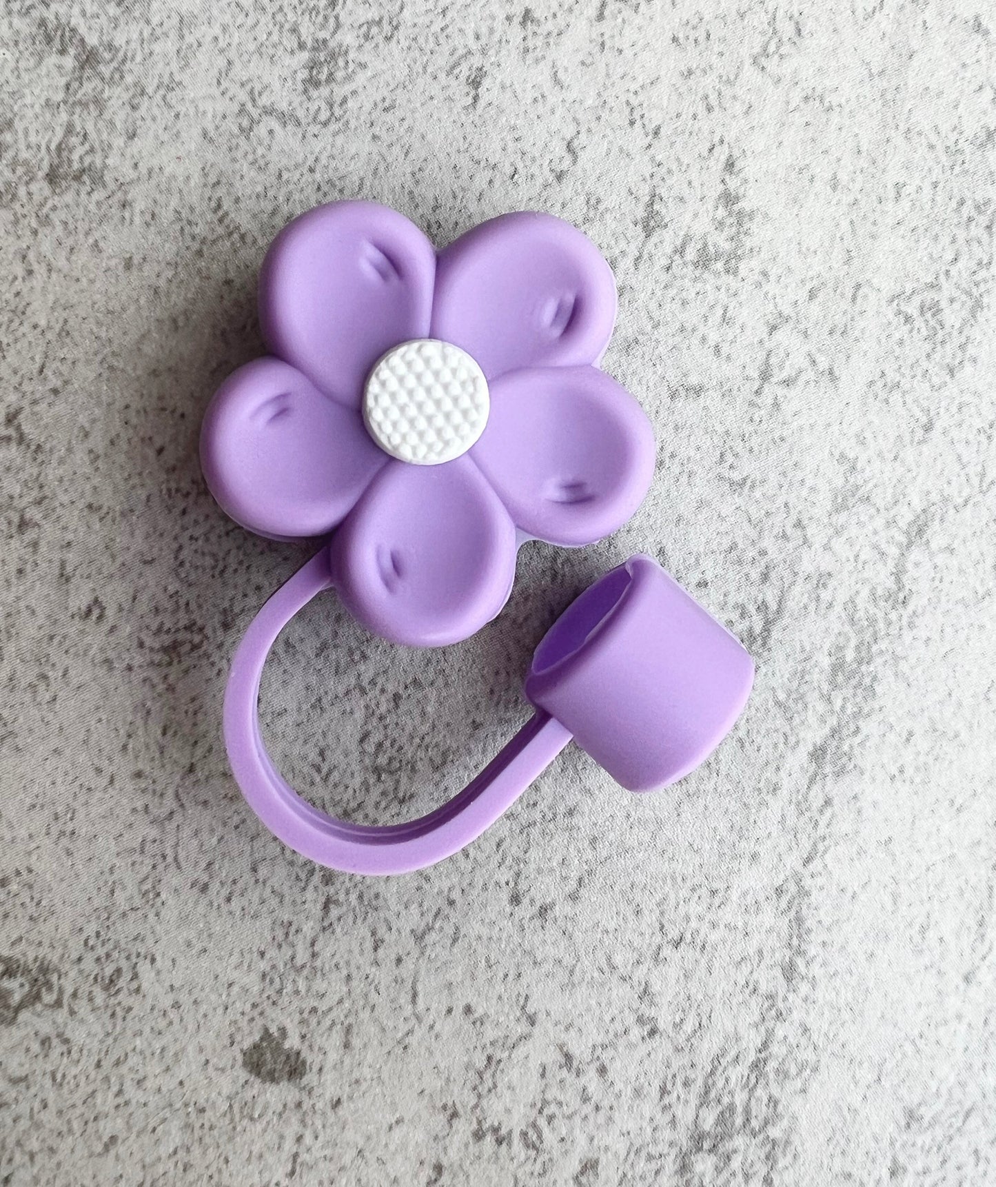 Stanley Straw Cap Flower - Purple - straw cover