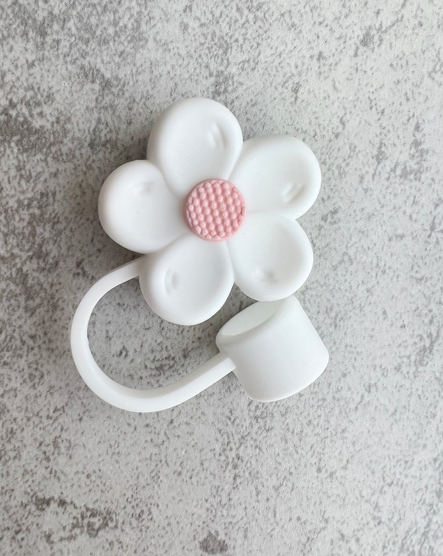 Stanley Straw Cap Flower - White - straw cover