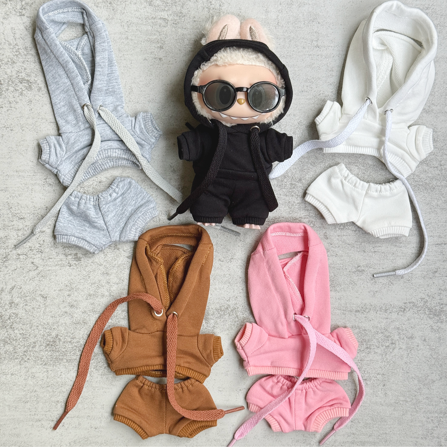 labubu custom logo text hoodie and pant set