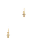 Hamsa Dangle Mini Hoop Earrings