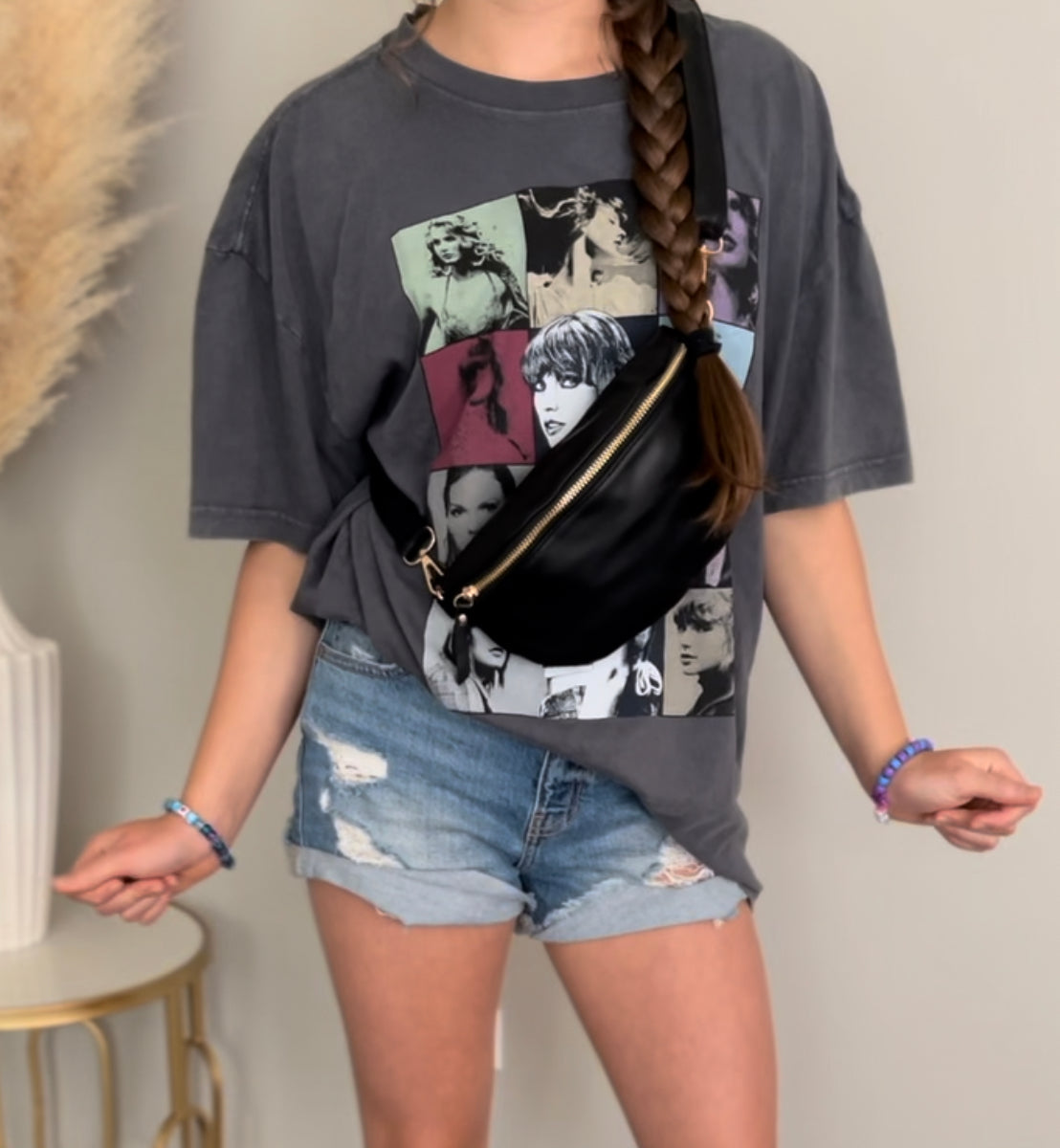 Leather Fanny Pack - Black