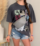 Leather Fanny Pack - Gray