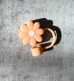 Stanley Straw Cap Flower - Peach - straw cover