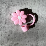 Stanley Straw Cap Flower - Pink - straw cover