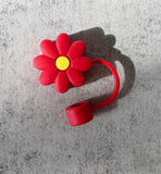 Stanley Straw Cap Flower - Red - straw cover